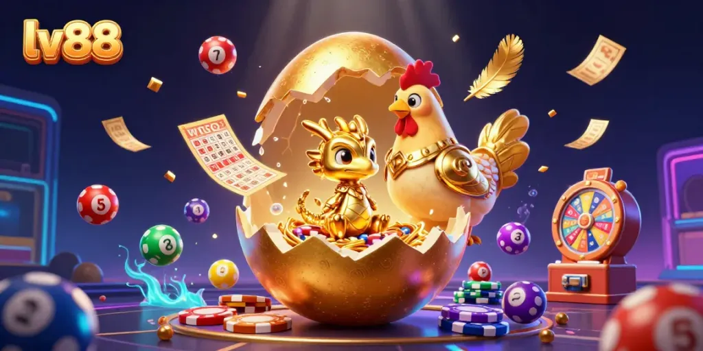 Experience thrilling gameplay at lv88 with a golden dragon guarding poker chips in a visually stunning casino scene.